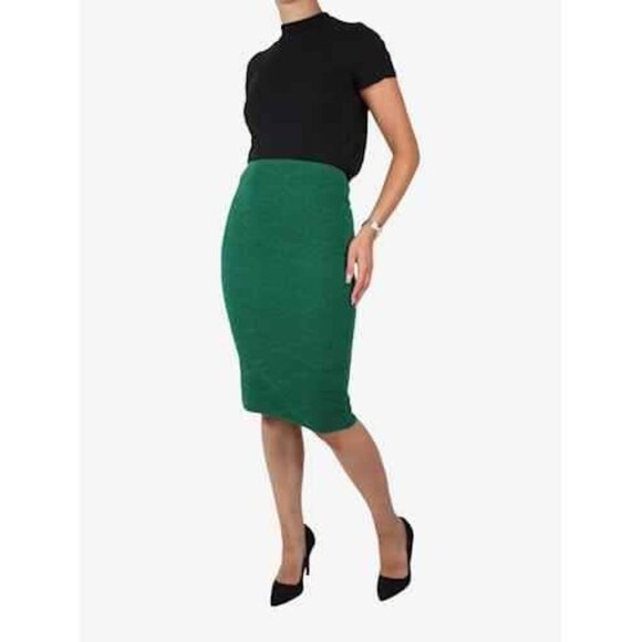 Designer Skirt - Missoni - Green textured bodycon midi skirt - size 44 - Picture 3 of 6